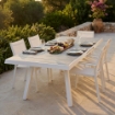 TAVOLO SEATTLE ALLUNGABILE COLORE BIANCO TOP EFFETTO LEGNO 205/265X105X75CM OKX