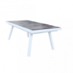TAVOLO SEATTLE ALLUNGABILE COLORE BIANCO TOP EFFETTO LEGNO 205/265X105X75CM OKX