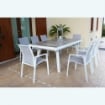 TAVOLO SEATTLE ALLUNGABILE COLORE BIANCO TOP EFFETTO LEGNO 205/265X105X75CM OKX