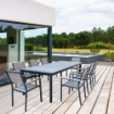 TAVOLO WAIKIKI IN ALLUMINIO E TOP POLYWOOD 162/242 X 100X74 CM ANTRACITE OKX