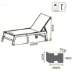 LETTINO FORMENTERA IMPILABILE IN COLORE TAUPE 198 X 61 X 34/95 CM
