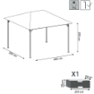 GAZEBO LIBERTY CON STRUTTURA IN ACCIAIO 3 X 4 MT