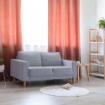 DIVANO A 2 POSTI RAMSAY CON GAMBE IN LEGNO DI COLORE GRIGIO CHIARO