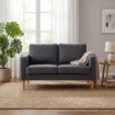 DIVANO A 2 POSTI RAMSAY CON GAMBE IN LEGNO DI COLORE GRIGIO SCURO