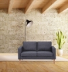 DIVANO A 2 POSTI RAMSAY CON GAMBE IN LEGNO DI COLORE GRIGIO SCURO