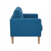 DIVANO A 2 POSTI  CON GAMBE IN LEGNO DI COLORE AZZURRO CM 130 X 84 X 51 H