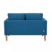 DIVANO A 2 POSTI  CON GAMBE IN LEGNO DI COLORE AZZURRO CM 130 X 84 X 51 H