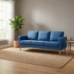 DIVANO A 3 POSTI RAMSEY CON RIVESTIMENTO ANTIMACCHIA BLU