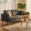DIVANO A 3 POSTI RAMSEY CON RIVESTIMENTO ANTIMACCHIA GRIGIO SCURO