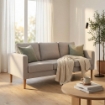 DIVANO A 3 POSTI RAMSEY CON RIVESTIMENTO ANTIMACCHIA BEIGE