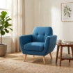 POLTRONA BURTON CON BOTTONI E SEDUTA SFODERABILE IN COLORE BLU
