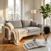 DIVANO CHANDLER A 3 POSTI CON STRUTTURA IN LEGNO E RIVESTIMENTO TORTORA