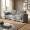 DIVANO LETTO DARELL IN TESSUTO COLORE GRIGIO CHIARO