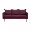 DIVANO A 3 POSTI FLORIN CON GAMBE IN LEGNO IN COLORE VIOLA