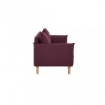 DIVANO A 3 POSTI FLORIN CON GAMBE IN LEGNO IN COLORE VIOLA