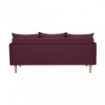 DIVANO A 3 POSTI FLORIN CON GAMBE IN LEGNO IN COLORE VIOLA