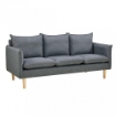 DIVANO A 3 POSTI FLORIN CON GAMBE IN LEGNO IN COLORE GRIGIO SCURO
