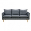 DIVANO A 3 POSTI FLORIN CON GAMBE IN LEGNO IN COLORE GRIGIO SCURO
