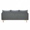 DIVANO A 3 POSTI FLORIN CON GAMBE IN LEGNO IN COLORE GRIGIO SCURO