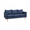 DIVANO A 3 POSTI FLORIN CON GAMBE IN LEGNO IN COLORE BLU
