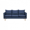 DIVANO A 3 POSTI FLORIN CON GAMBE IN LEGNO IN COLORE BLU
