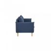 DIVANO A 3 POSTI FLORIN CON GAMBE IN LEGNO IN COLORE BLU