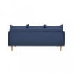 DIVANO A 3 POSTI FLORIN CON GAMBE IN LEGNO IN COLORE BLU