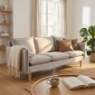 DIVANO A 3 POSTI FLORIN CON GAMBE IN LEGNO IN COLORE BEIGE