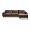 DIVANO CON CHAISE LONGUE GREGORY IN COLORE MARRONE