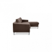 DIVANO CON CHAISE LONGUE GREGORY IN COLORE MARRONE