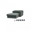 DIVANO CON CHAISE LONGUE GREGORY IN COLORE GRIGIO