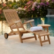 STEAMER CON RUOTE IN LEGNO TEAK MASSICCIO 170 X 61 X H97 CM