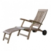 STEAMER CON RUOTE IN LEGNO TEAK MASSICCIO 170 X 61 X H97 CM
