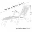 STEAMER CON RUOTE IN LEGNO TEAK MASSICCIO 170 X 61 X H97 CM