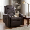 POLTRONA RELAX IN ECOPELLE MARRONE DAL DESIGN MODERNO CON TASCA LATERALE