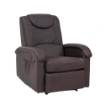 POLTRONA RELAX IN ECOPELLE MARRONE DAL DESIGN MODERNO CON TASCA LATERALE