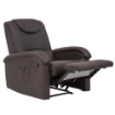 POLTRONA RELAX IN ECOPELLE MARRONE DAL DESIGN MODERNO CON TASCA LATERALE