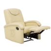 POLTRONA RELAX IN ECOPELLE BEIGE DAL DESIGN MODERNO CON TASCA LATERALE