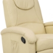 POLTRONA RELAX IN ECOPELLE BEIGE DAL DESIGN MODERNO CON TASCA LATERALE