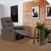 POLTRONA RELAX IN ECOPELLE MARRONE DAL DESIGN MODERNO