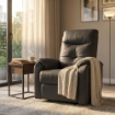 POLTRONA RELAX IN ECOPELLE GRIGIA DAL DESIGN MODERNO