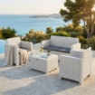SALOTTO NEBRASKA A 2 POSTI IN WICKER BIANCO