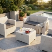 SALOTTO NEBRASKA A 2 POSTI IN WICKER BIANCO