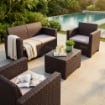 SALOTTO NEBRASKA A 2 POSTI IN WICKER MARRONE