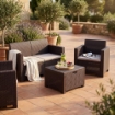 SALOTTO NEBRASKA A 2 POSTI IN WICKER MARRONE
