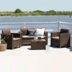 SALOTTO NEBRASKA A 2 POSTI IN WICKER MARRONE