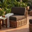 POLTRONA COMPONIBILE POLINESIA IN BIG RATTAN CON CUSCINI 