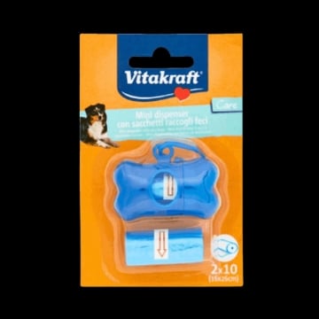 VITAKRAFT MINI DISPENSER A FORMA DI OSSO CON 20 BUSTINE