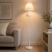 CUORE PENDENTE LAMPADA A PIANTANA CON CAPPA IN METALLO DA 154 CM COLORE BIANCO