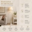 CUORE PENDENTE LAMPADA A PIANTANA CON CAPPA IN METALLO DA 154 CM COLORE BIANCO